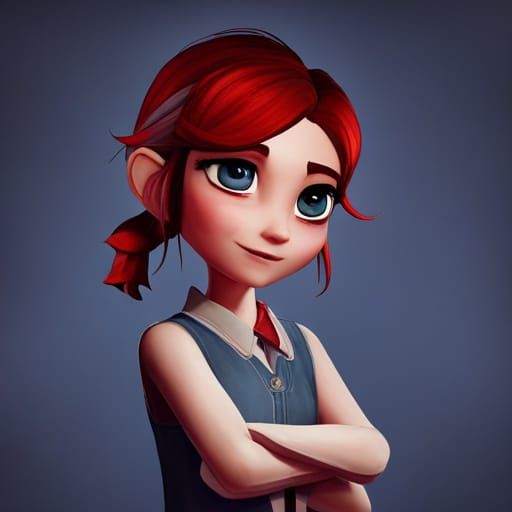 Portrait of a Young Woman in Modern Style