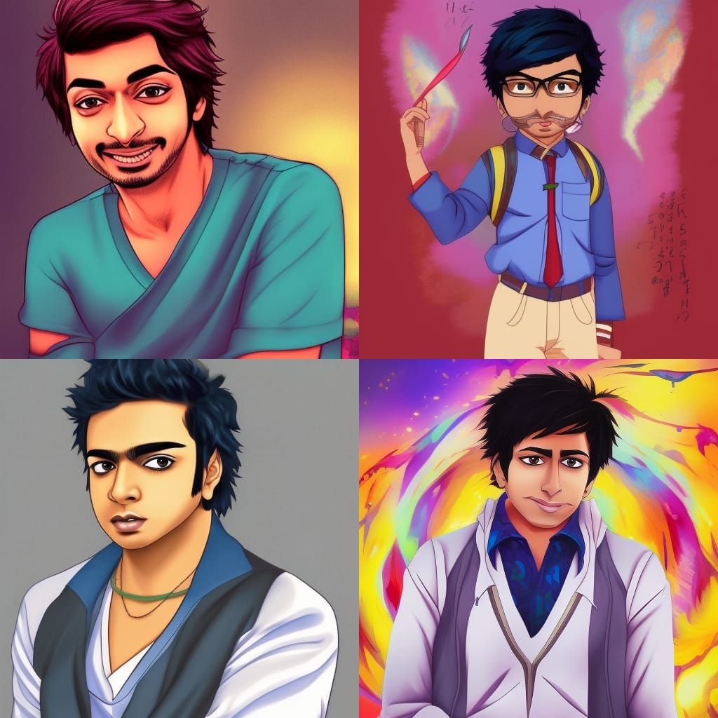 Raj Koothrappali in Japanese Anime Style