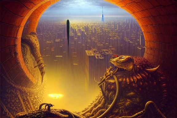 Ethereal NYC Nightmare: Enormous Mole Creature in Hyperdetai...