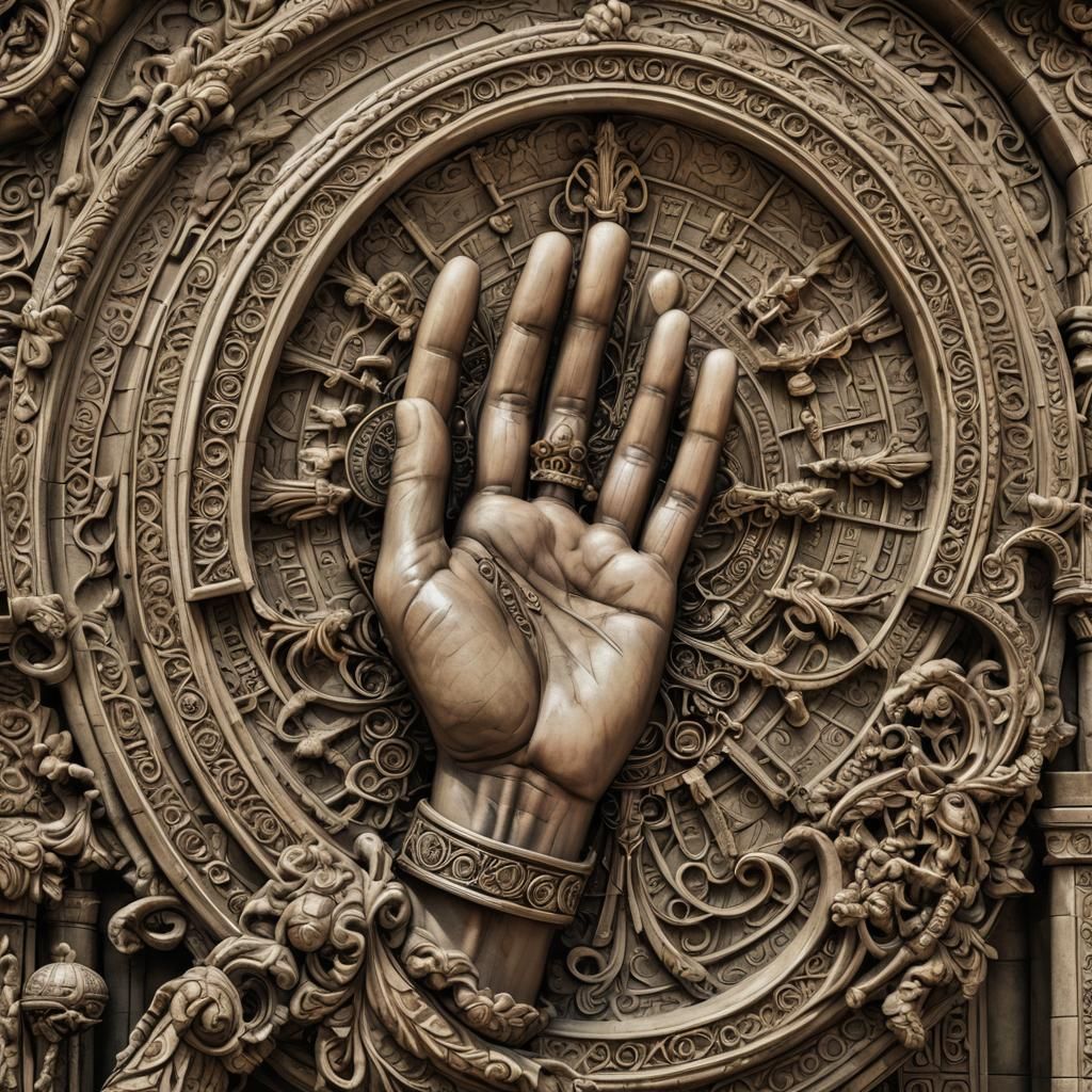 God's Righteous Hand Reaches to the Earth in a Hyperrealisti...