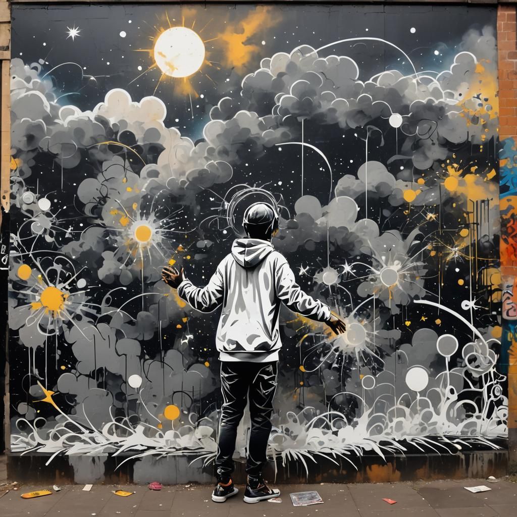 Cosmic Dance in Neon Splendor