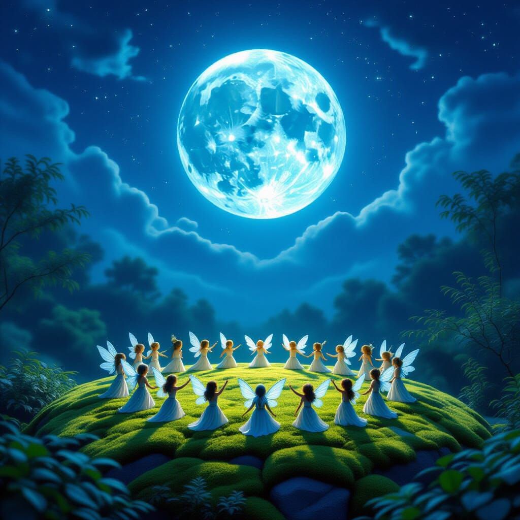 Mystical Blue Moon Over Pixie Dance