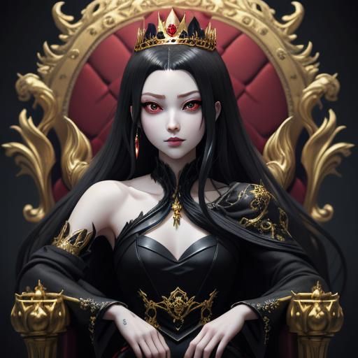 Anime portrait of an evil queen.