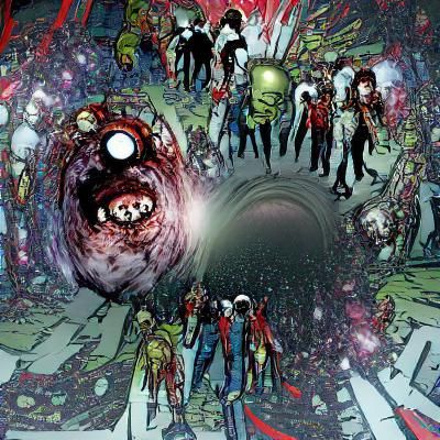 Marvel Zombies Emerging from Cosmic Vortex in a Comic Book U...