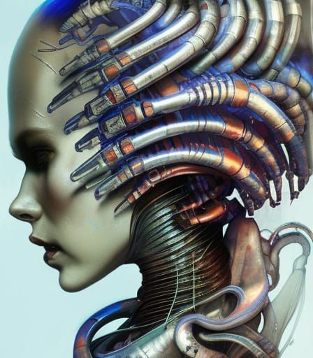 Sinister Humanoid Goddess in Triadic Hues