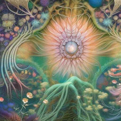 Vibrant River Emerges from Stargazing Platform in Fantastica...