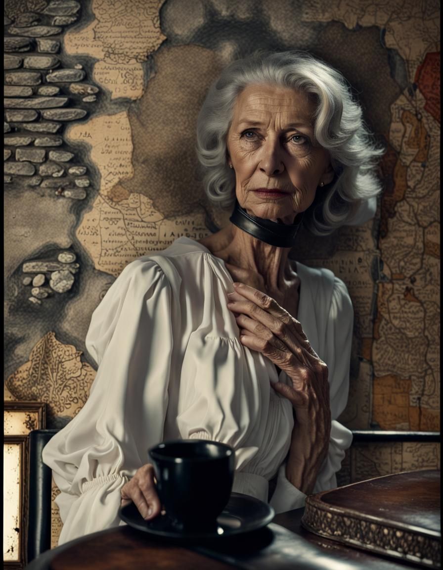 Captivating 71-Year-Old Woman in Surreal Portrait