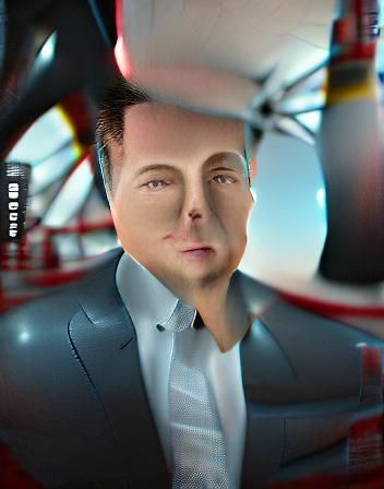 Cyberpunk Vision of Futuristic Elon Musk