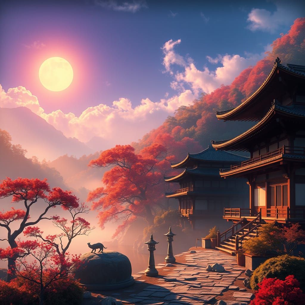 Epic Japanese Fantasy Landscape in Kurosawa Style