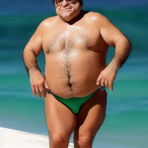 Danny Devito in a Bikini as Humorous Digital Art