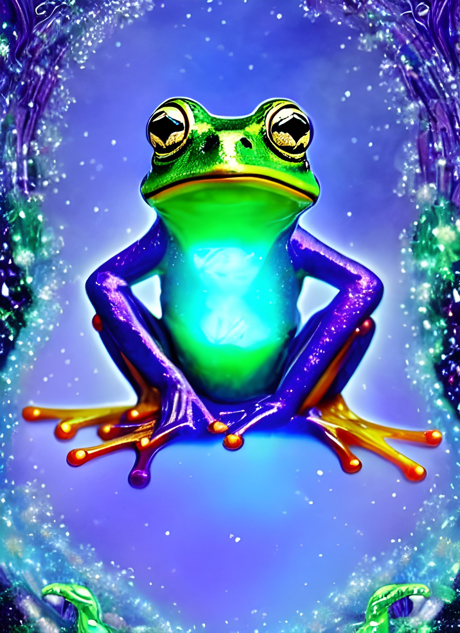 Crystal Frog Shines Bright in Art Nouveau Splendor