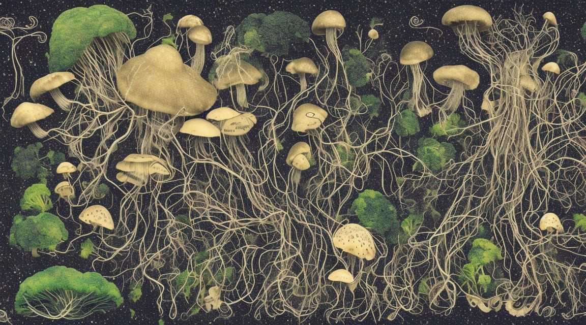 Surreal Dreamscape of Mechanical Wonders Under Celestial Sto...