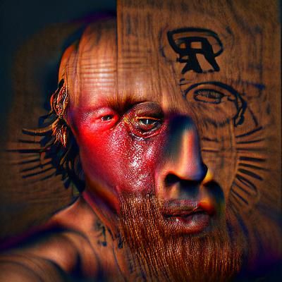 Lord of Purgatory: A Hyperrealistic Painting of Eternal Suff...