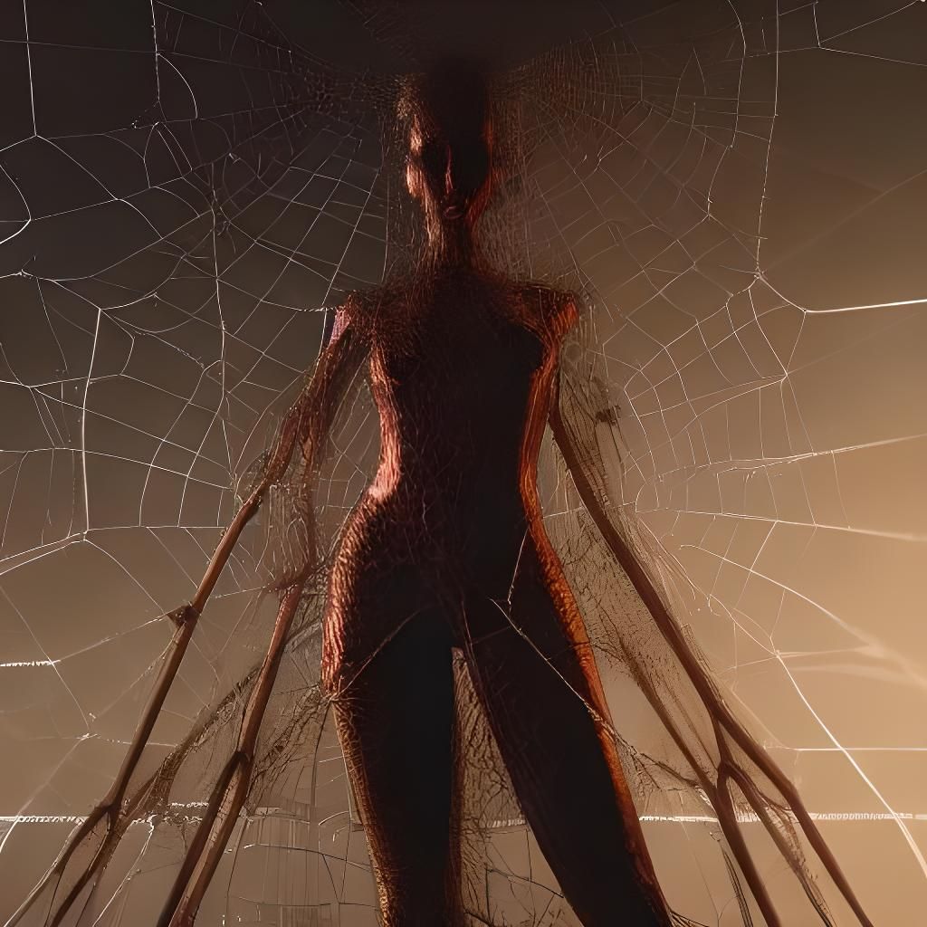 Sci-Fi Woman Emerges from Futuristic Cobwebs in a Glimpse of...