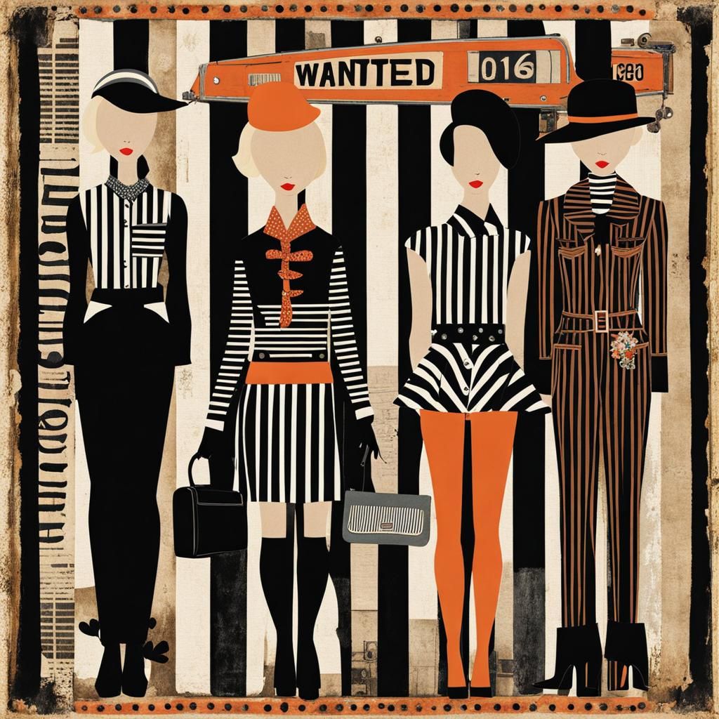 Punk Prisoner Collage in Dark Faded Colors