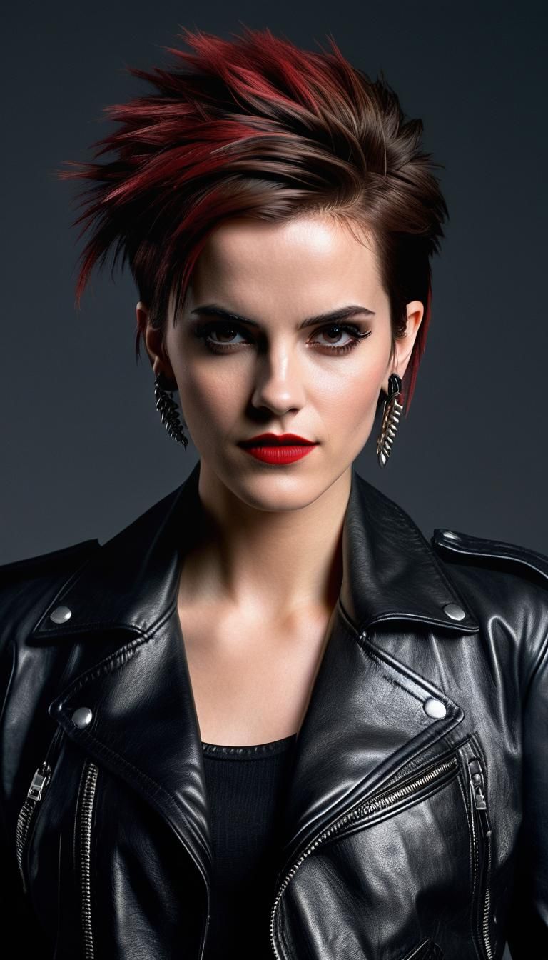 80's Punk Rock Vamp Girl in Full Leather