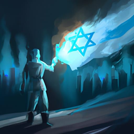 Futuristic Democracy Protests in a Dystopian Night