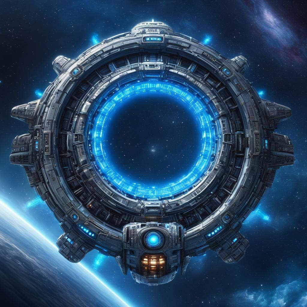 Epic Ring-Shaped Spaceship in Cosmic Orbit