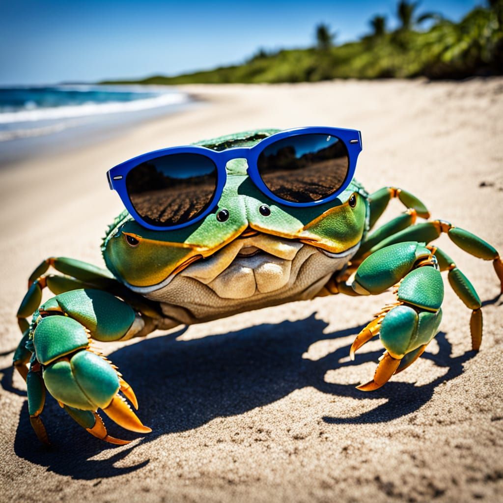 Crabs Form Conga Line Wearing Sunglasses