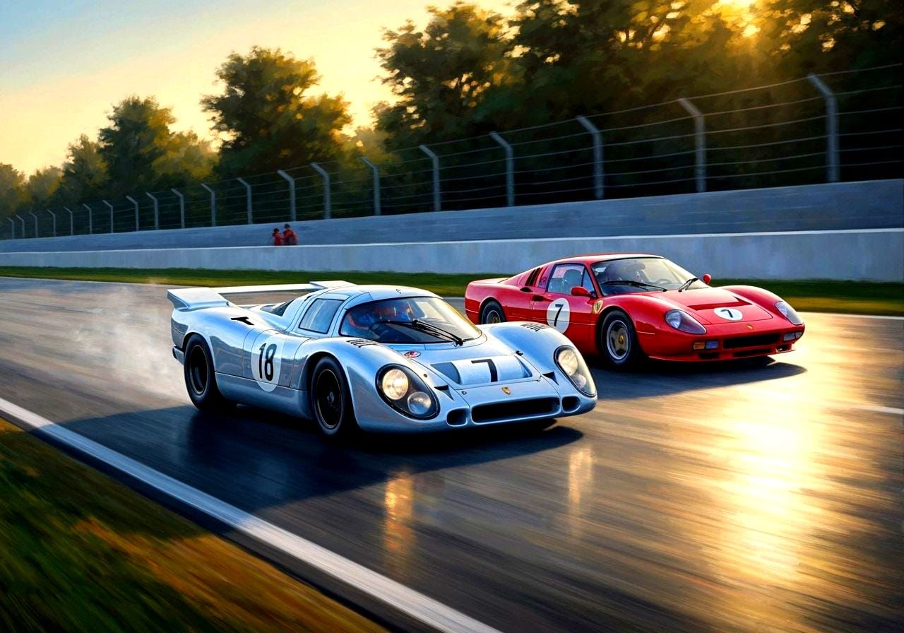 Porsche 917LH vs Ferrari 512S at Le Mans