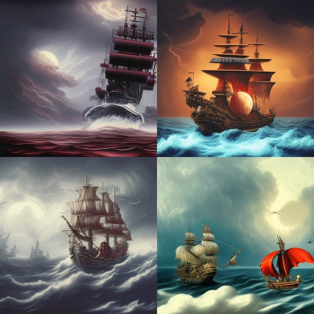 Fantastical Pirate Ship Battles in a Stormy Glass World