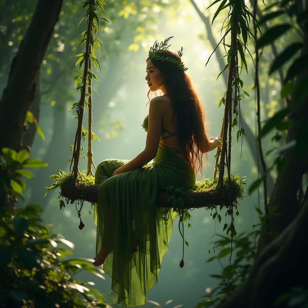 Nang Mai: Thai Forest Spirit in Lush Jungle