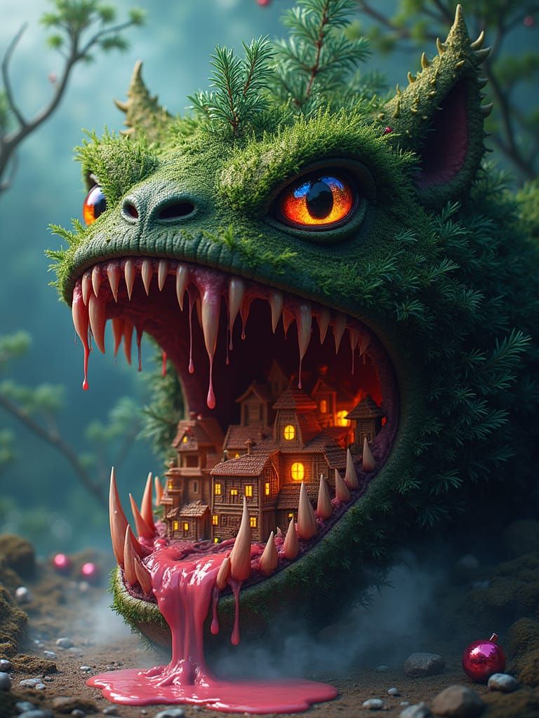 <lora:-DysTurbd ClayMtn-:0.02> <lora:DreadKnot Theory:0.02> unsettling aesthetic of disturbed claymation winter forest ๏ฟฝ...