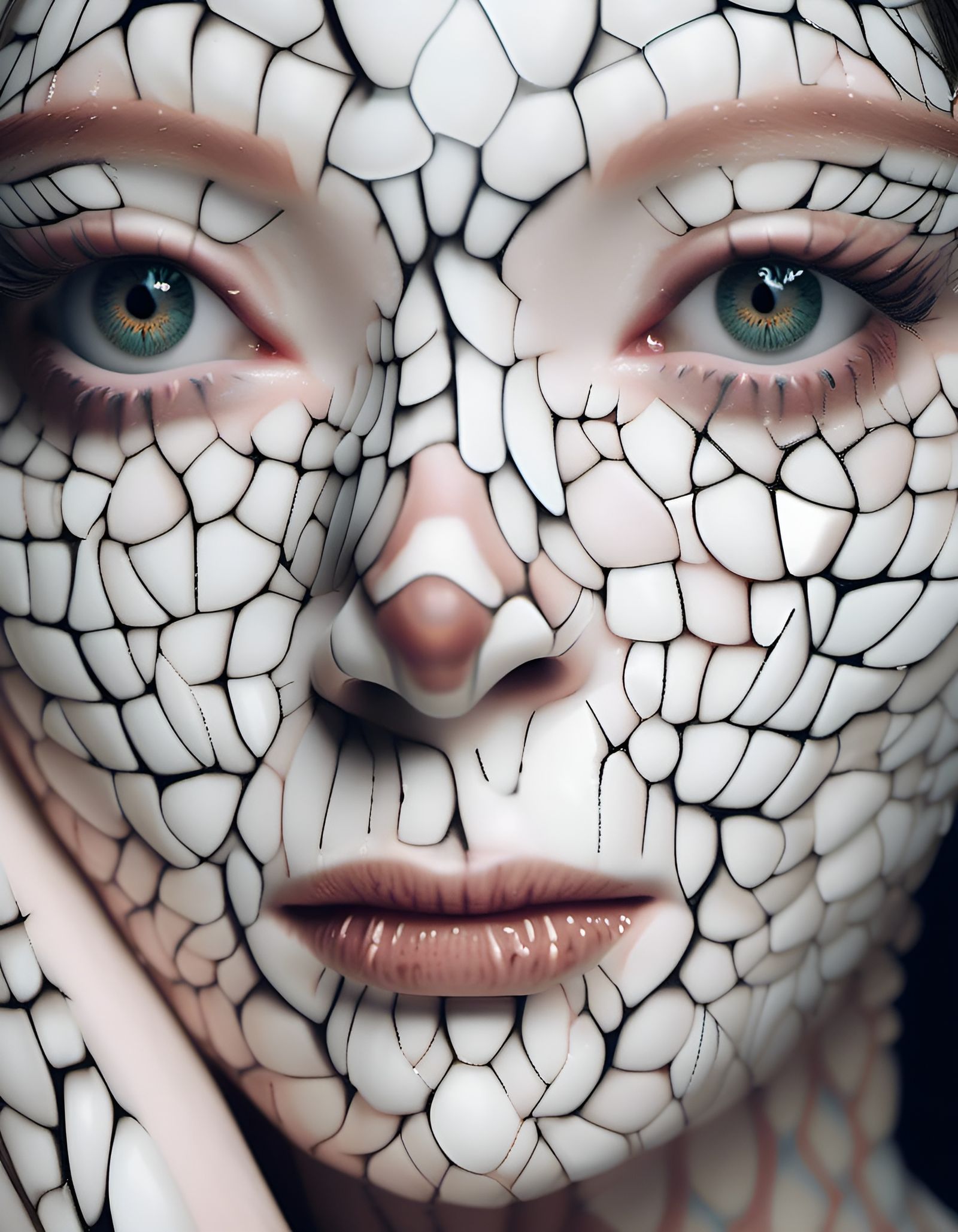 Cracked Skin Beauty: Hyperdetailed Cinematic Portrait