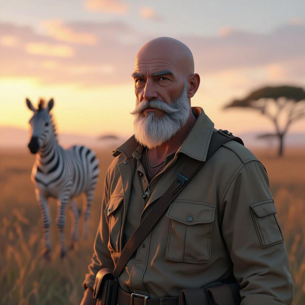 African Safari at Dawn in 3D Anime Style