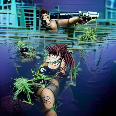 Revy of Black Lagoon in Darker Tones