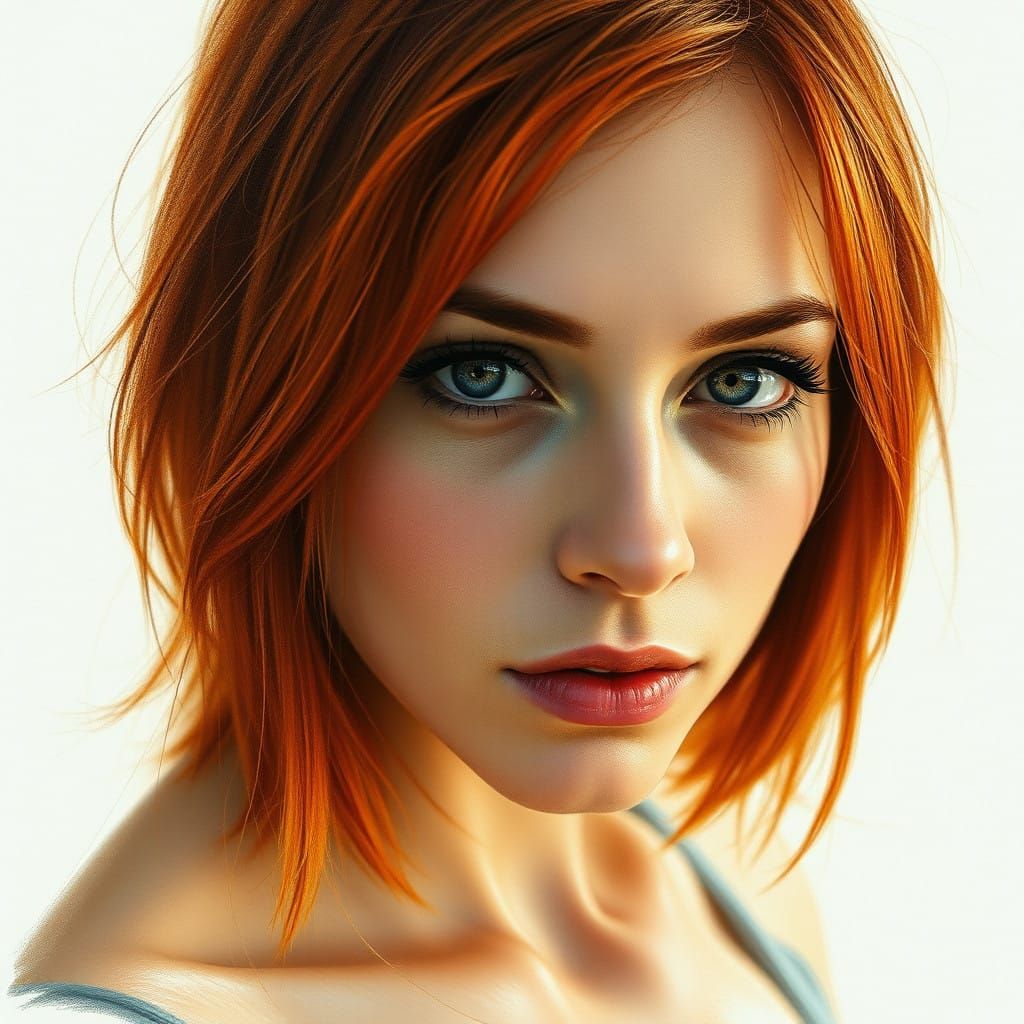 Confident Redhead Woman in Soft Focus Portrait