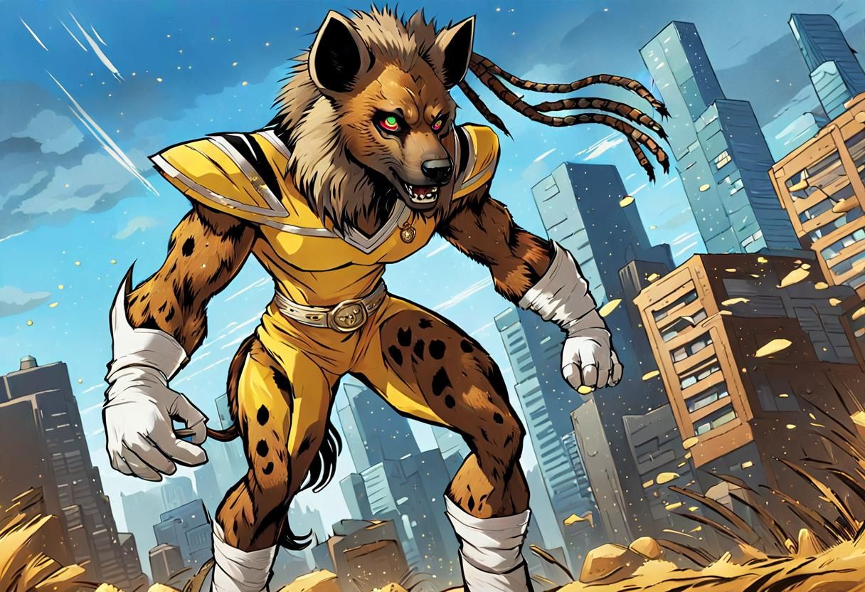 Monstrous Female Hyena in Power Ranger Bodysuit Dominates Ur...
