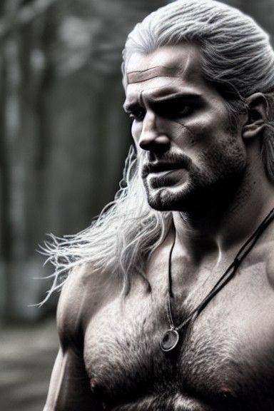 Henry Cavill as the Witcher in Dark Cinematic Atmosphere