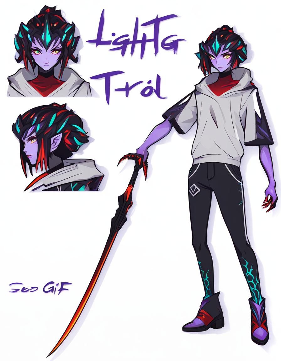 Vibrant Monster Girl in a Radiant Light