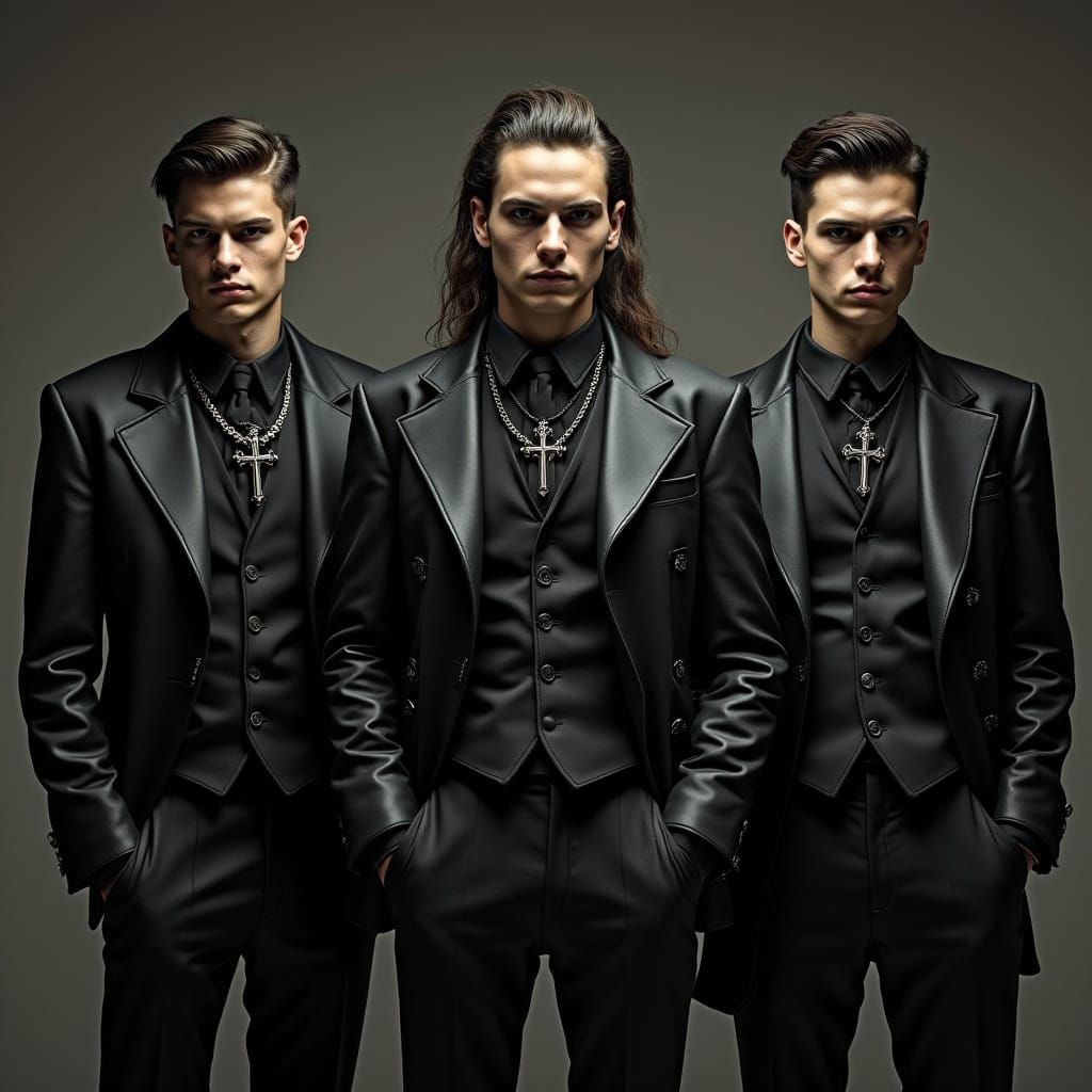 Men's 1950s Goth Fashion in Dark Style