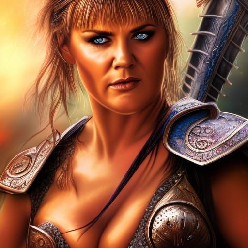 Xena Warrior Princess Captured: Hyperrealistic Concept Art