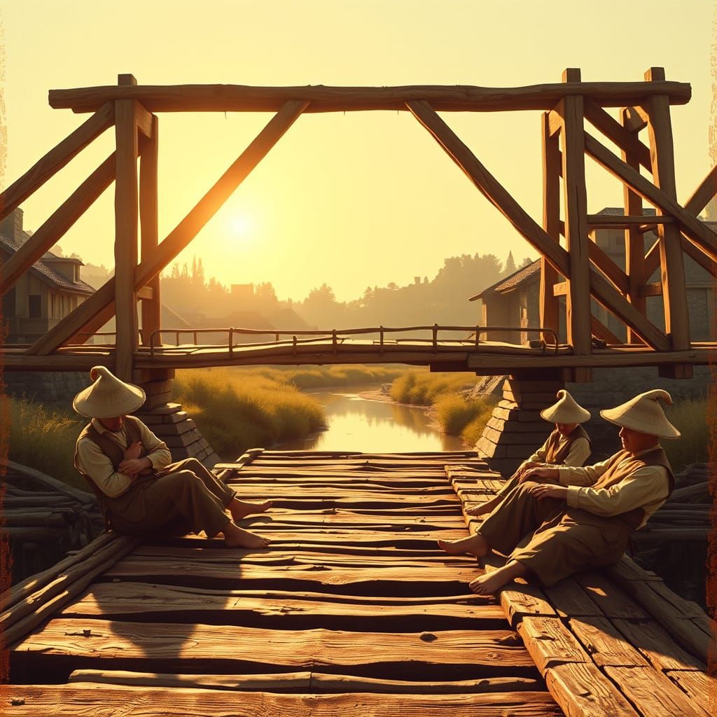 Renaissance-Inspired Bridge at Sunset