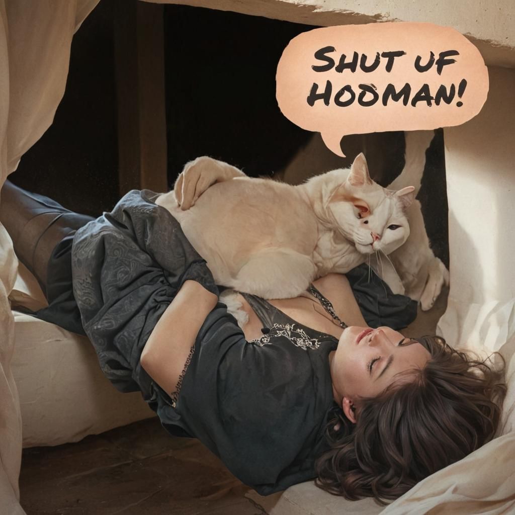 Majestic Woman Surrounded by Ethereal Whispers in Dark Fanta...