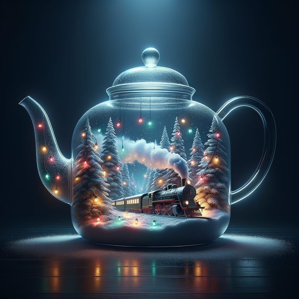 Transparent Teapot Transports Holiday Magic