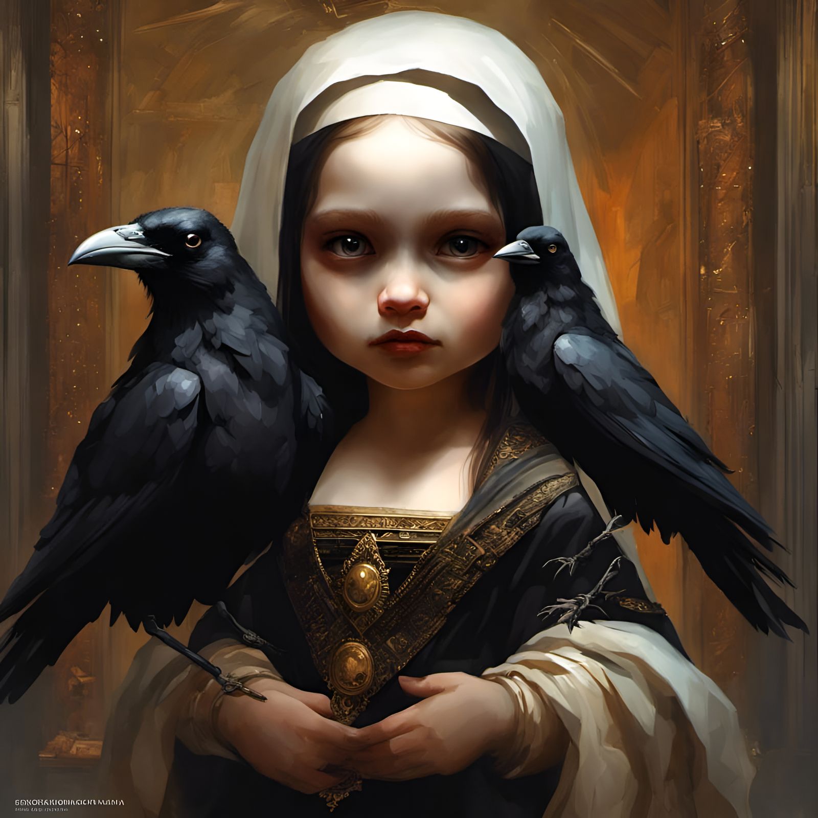 Chibi Crow Mona Lisa