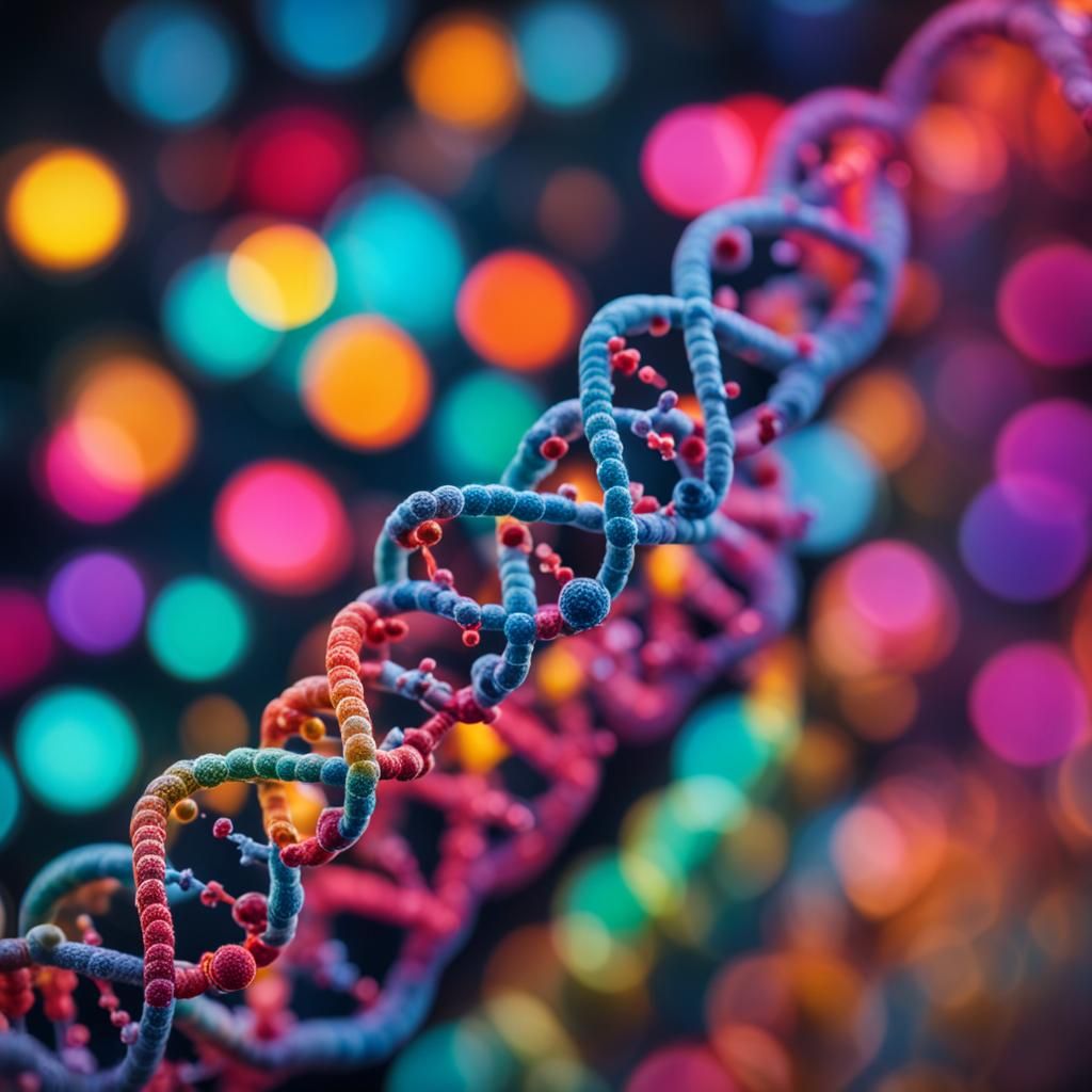 Vibrant Macroscopic Portrait of DNA Molecule