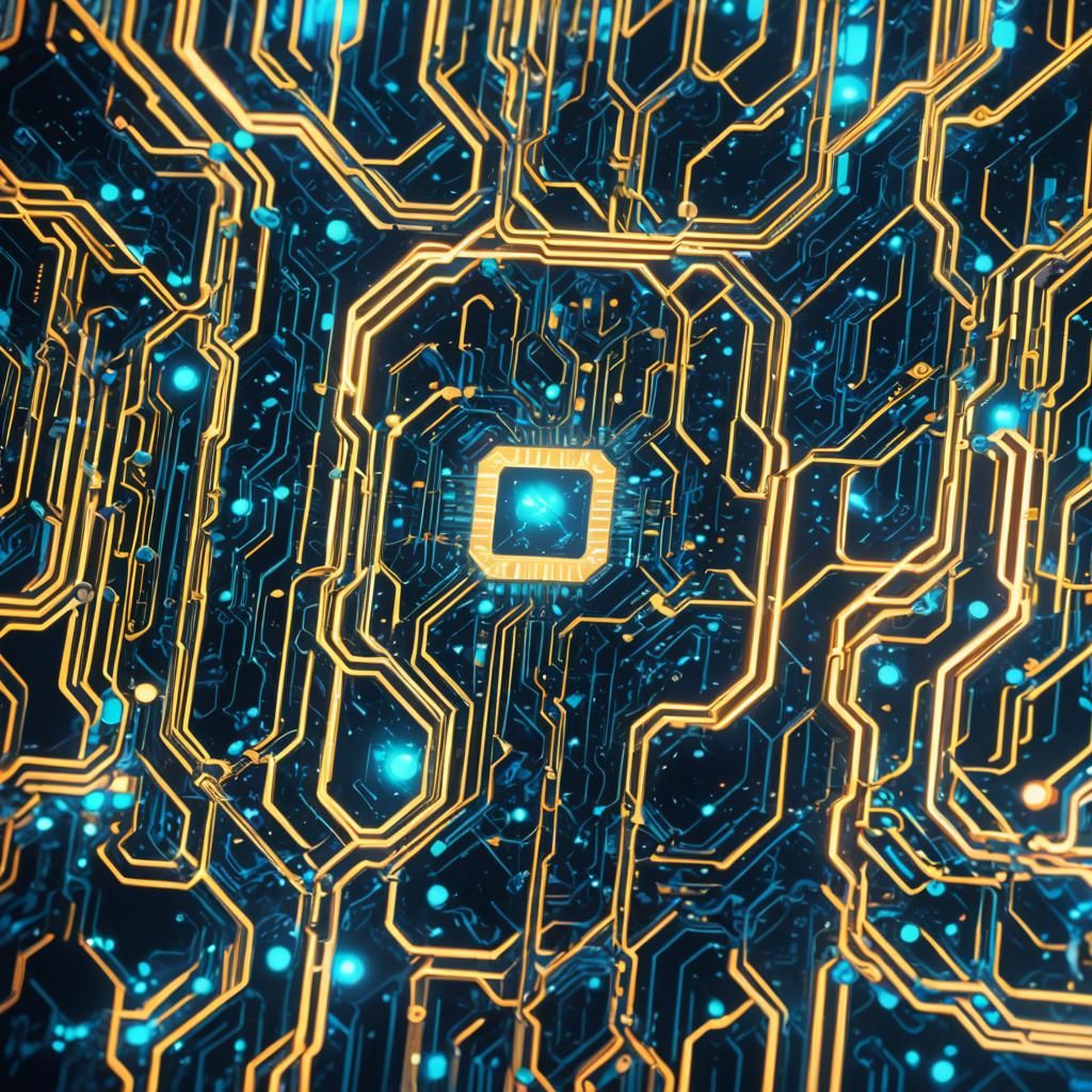 Futuristic Geometric Logo in Electric Blue and Chrome