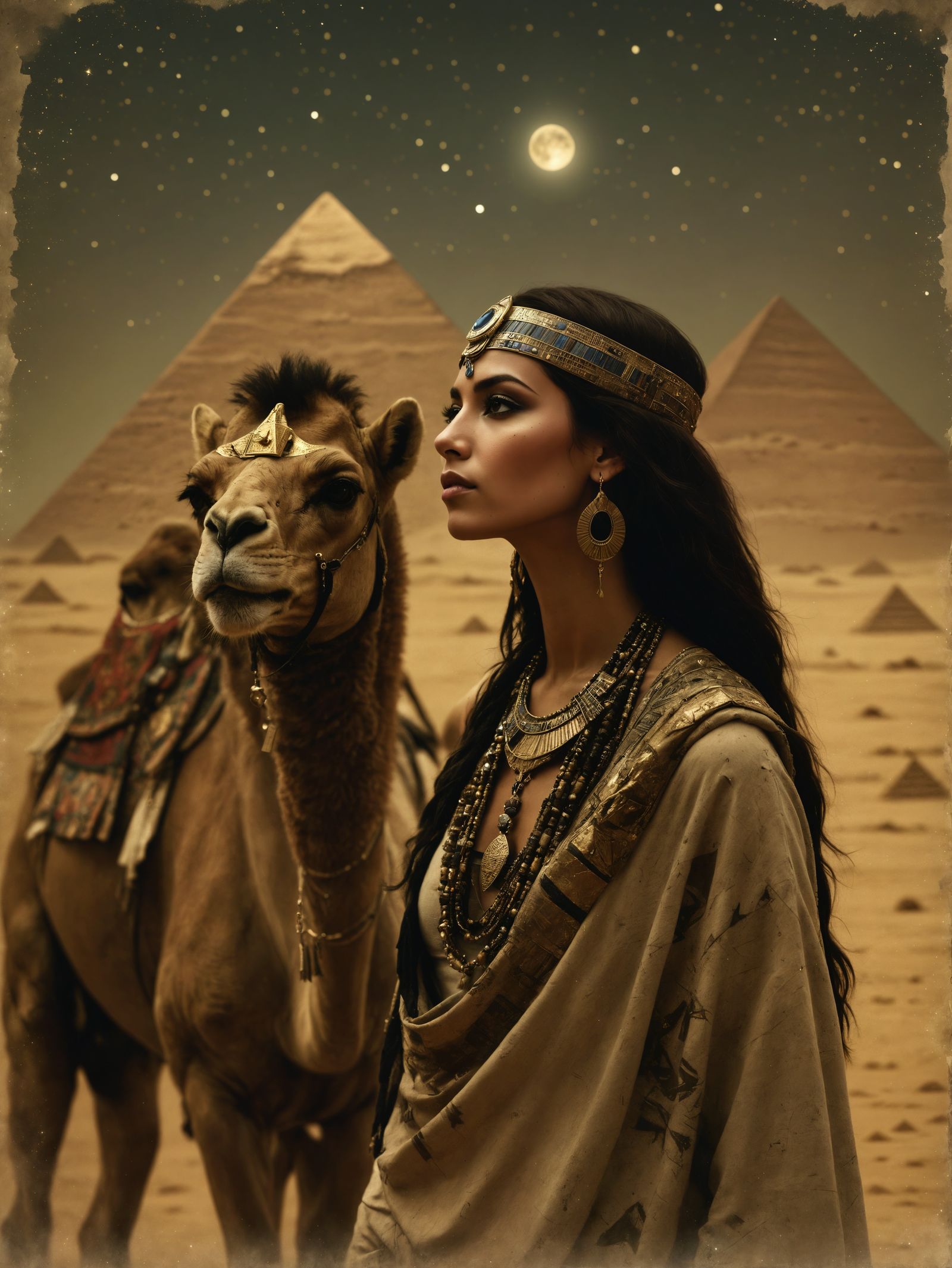 The wind whispered secrets. The stars blinked knowingly. And as the moon rose behind her, casting an ethereal glow, Nafr...