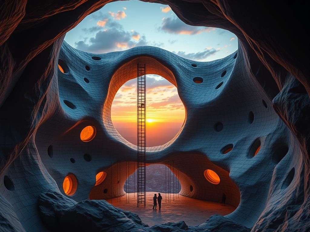 Surreal Futuristic Cityscape Emerges from Parametric Design