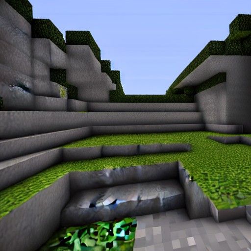 Blocky Minecraft Landscape in Cyberpunk Unreal Engine Aesthe...