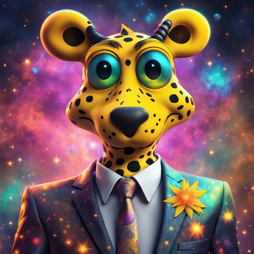 Cosmic Marsupilami in Elegant Astral Attire