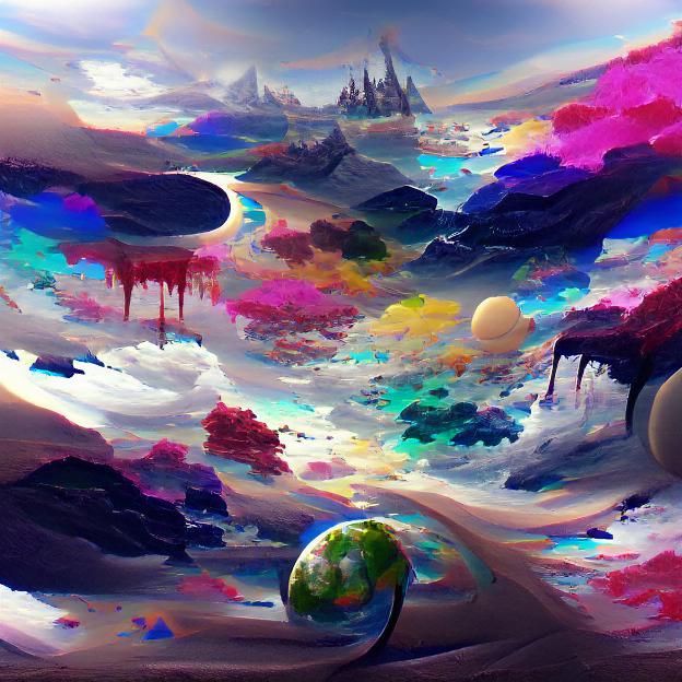 A World of Vibrant Colors in a Surreal Dreamland