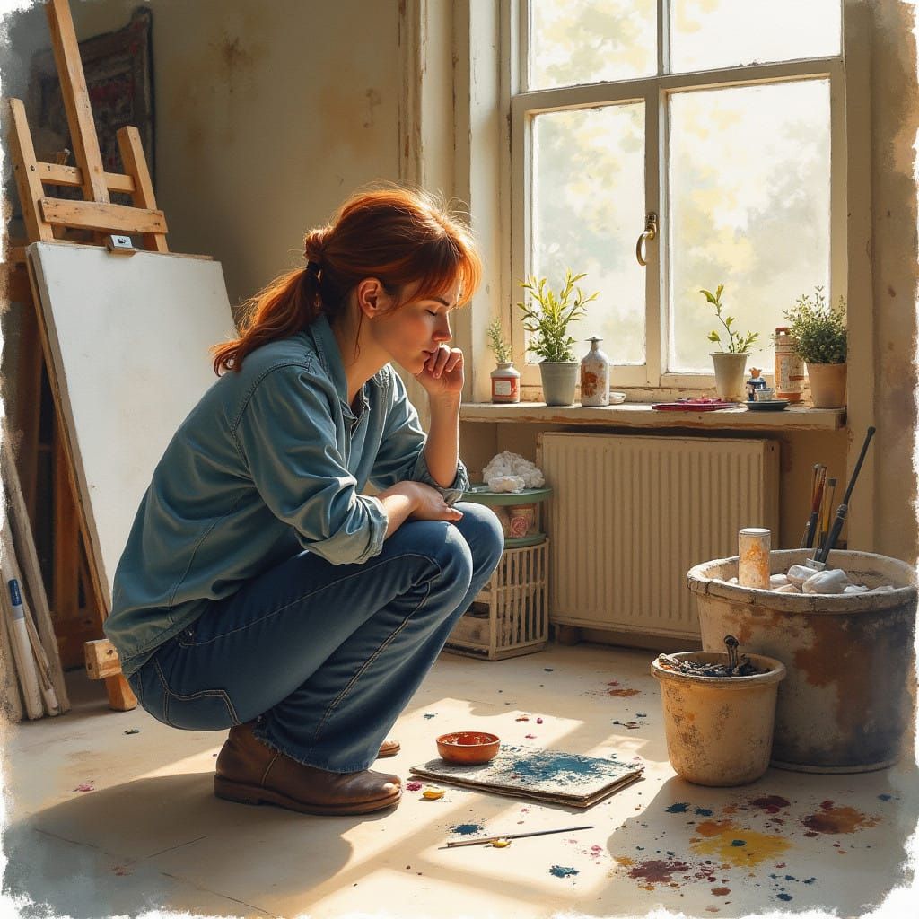 Cozy Studio Portrait of a Creative Artist