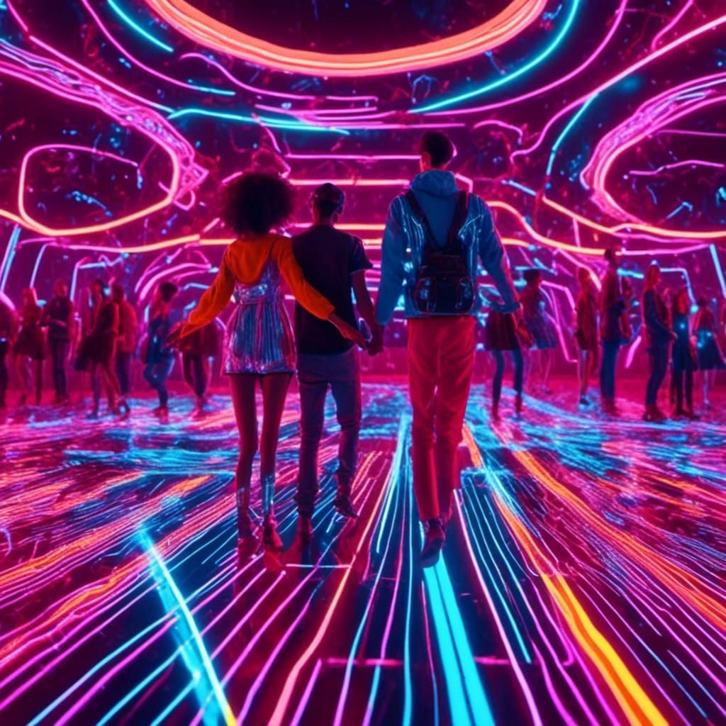 Electric Nightlife: Vibrant Funk Dance Under the Stars