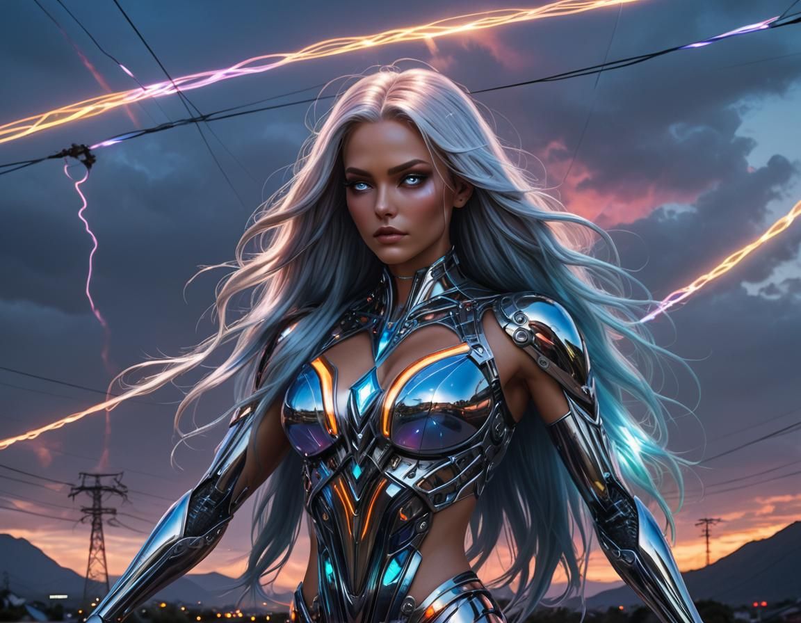 Hyperrealistic Portrait of a Cosmic Alien Goddess